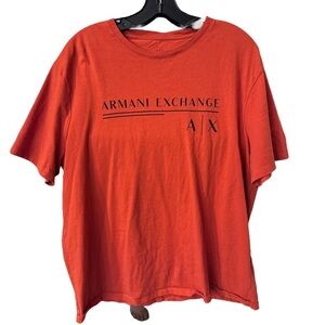 Armani Exchange  Orange Logo Design Cotton  Men's Regular Fit T-Shirt Sz XL